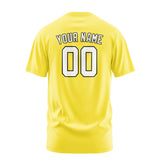 Custom Light Yellow White T-Shirt