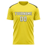 Custom Light Yellow White Soccer Jersey