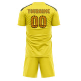 Custom Light Yellow Yellow Soccer Set