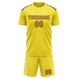 Custom Light Yellow Yellow Soccer Set