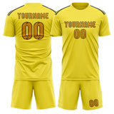 Custom Light Yellow Yellow Soccer Set