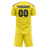 Custom Light Yellow Dark Grey Soccer Set