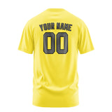 Custom Light Yellow Dark Grey T-Shirt