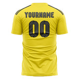 Custom Light Yellow Dark Grey Soccer Jersey