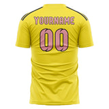 Custom Light Yellow Light Pink Soccer Jersey