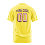 Custom Light Yellow Light Pink T-Shirt