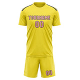 Custom Light Yellow Light Pink Soccer Set