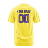Custom Light Yellow Light Purple T-Shirt