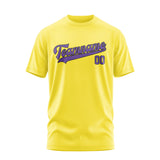 Custom Light Yellow Light Purple T-Shirt
