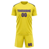 Custom Light Yellow Light Purple Soccer Set