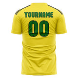 Custom Light Yellow Emerald Green Soccer Jersey