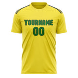 Custom Light Yellow Emerald Green Soccer Jersey