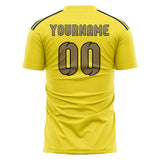 Custom Light Yellow Light Khaki Soccer Jersey