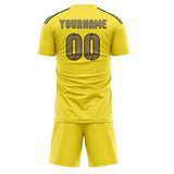 Custom Light Yellow Light Khaki Soccer Set