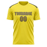 Custom Light Yellow Light Khaki Soccer Jersey