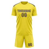Custom Light Yellow Light Khaki Soccer Set