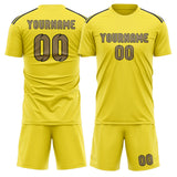 Custom Light Yellow Light Khaki Soccer Set