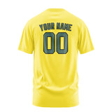 Custom Light Yellow Blue Green T-Shirt