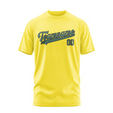 Custom Light Yellow Blue Green T-Shirt