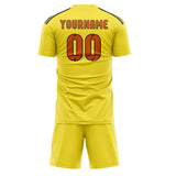 Custom Light Yellow Orange Soccer Set