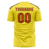 Custom Light Yellow Orange Soccer Jersey