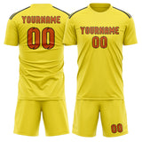 Custom Light Yellow Orange Soccer Set