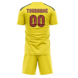 Custom Light Yellow Copper Rose Soccer Set