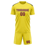 Custom Light Yellow Copper Rose Soccer Set