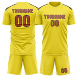 Custom Light Yellow Copper Rose Soccer Set