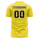 Custom Light Yellow Brown Soccer Jersey