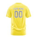 Custom Light Yellow Gray T-Shirt