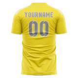 Custom Light Yellow Gray Soccer Jersey