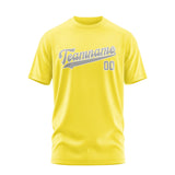 Custom Light Yellow Gray T-Shirt