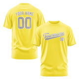 Custom Light Yellow Gray T-Shirt