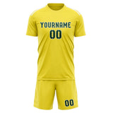 Custom Light Yellow Green Soccer Set