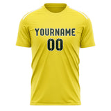 Custom Light Yellow Dark Green Soccer Jersey