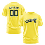 Custom Light Yellow Dark Green T-Shirt