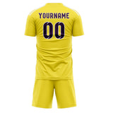 Custom Light Yellow Purple Soccer Set