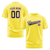 Custom Light Yellow Purple T-Shirt