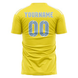 Custom Light Yellow Light Blue Soccer Jersey