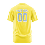 Custom Light Yellow Light Blue T-Shirt