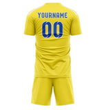 Custom Light Yellow Sky Blue Soccer Set