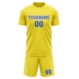 Custom Light Yellow Sky Blue Soccer Set