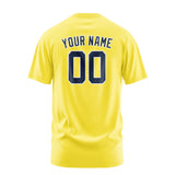 Custom Light Yellow Blue T-Shirt