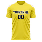 Custom Light Yellow Navy Soccer Jersey