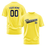 Custom Light Yellow Navy T-Shirt