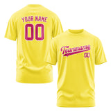 Custom Light Yellow Pink T-Shirt
