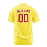 Custom Light Yellow Red T-Shirt