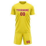 Custom Light Yellow Red Soccer Set