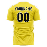 Custom Light Yellow Black Soccer Jersey